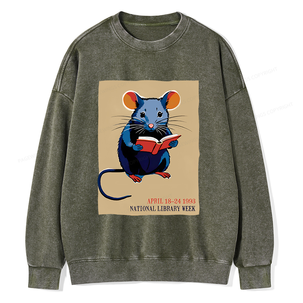 Pagewings National Library Week Unisex Washed Sweatshirt