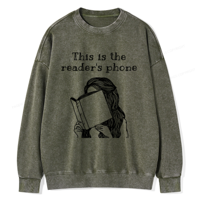 Pagewings This Is The Readers Phone Unisex Washed Sweatshirt