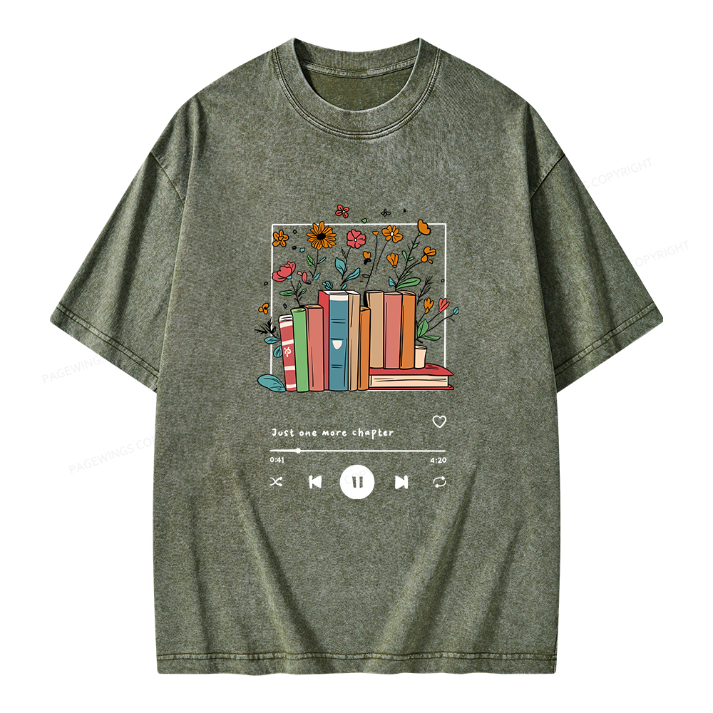 Pagewings Just One More Chapter Unisex Washed T-shirt