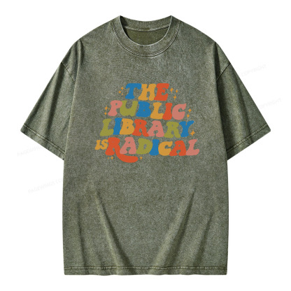 Pagewings Public Library Unisex Washed T-shirt