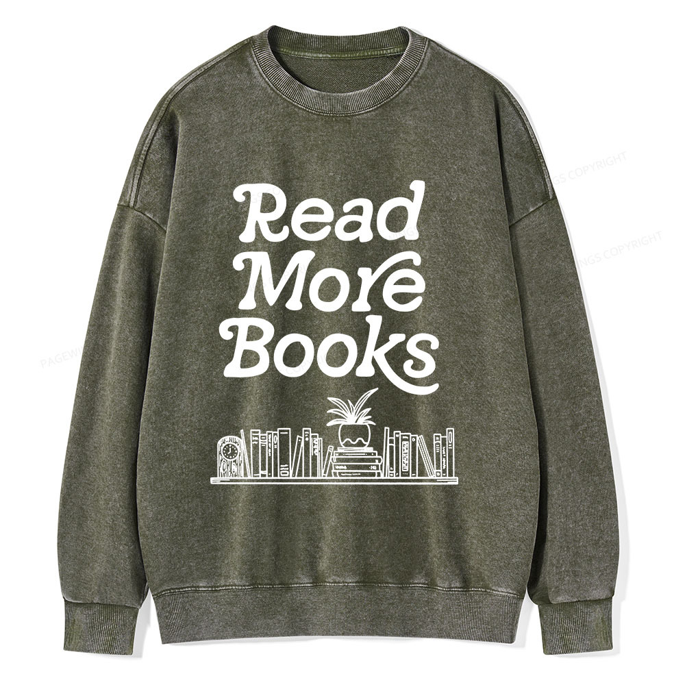 Pagewings Read More Books  Unisex Washed Sweatshirt