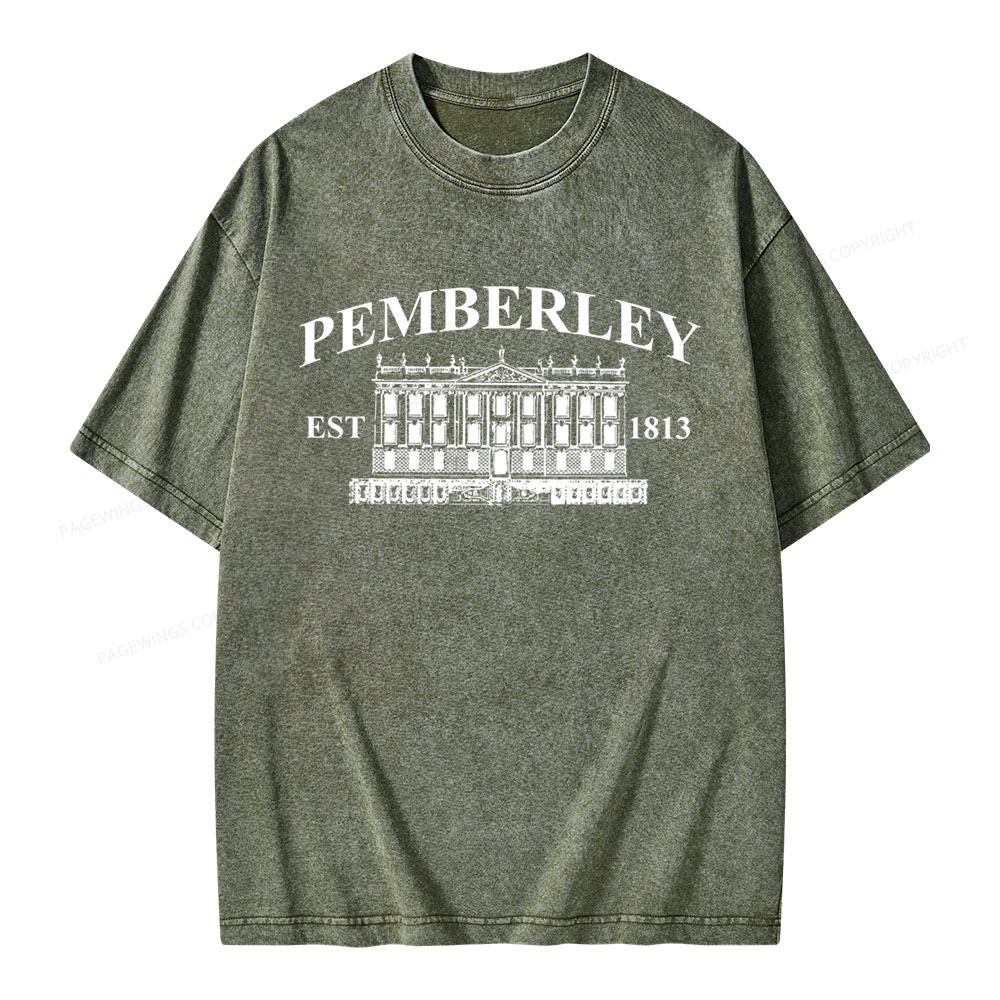 Pagewings Pemberley Unisex EST 1813 Washed T-shirt