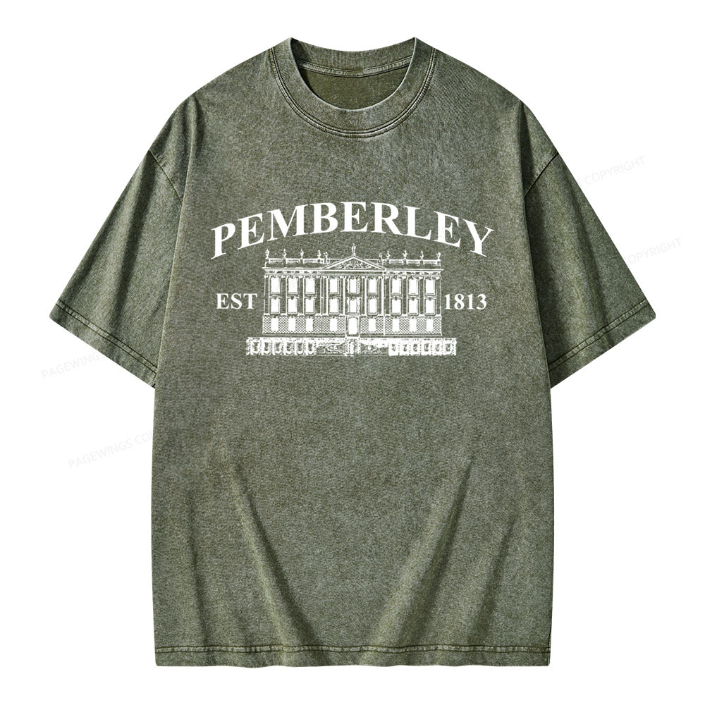 Pagewings Pemberley Unisex EST 1813 Washed T-shirt