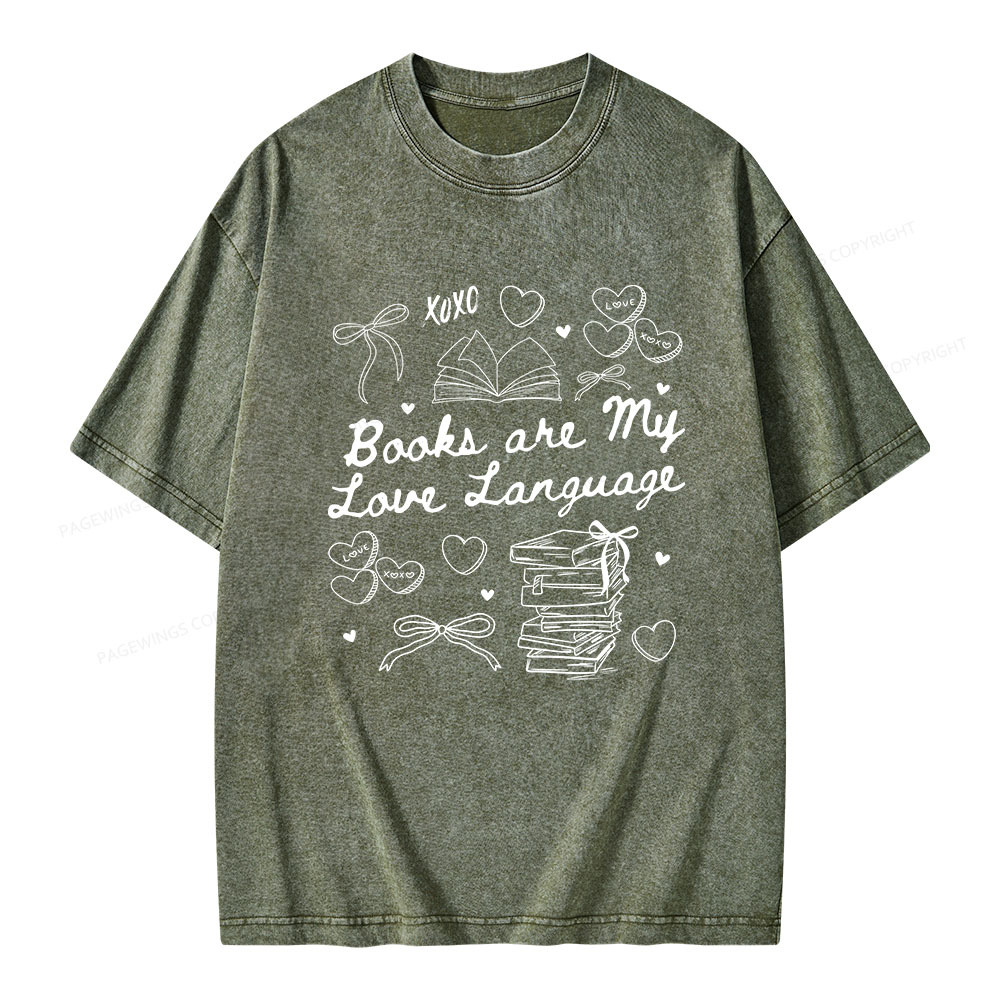 Pagewings Books Are My Love Language Unisex Washed T-shirt