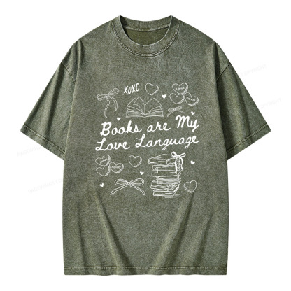 Pagewings Books Are My Love Language Unisex Washed T-shirt