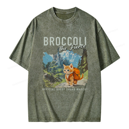 Pagewings Broccoli the Fierce Unisex Washed T-shirt