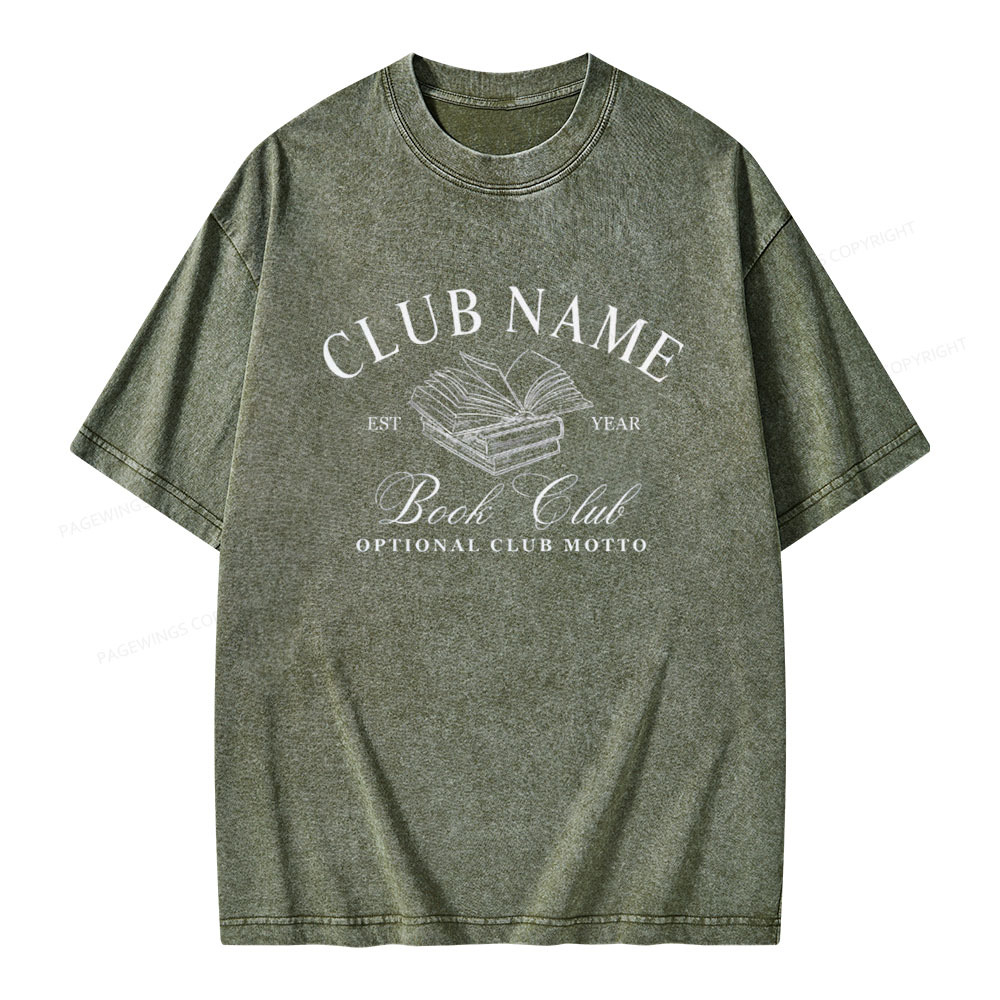 Pagewings Personalized Book Club Unisex Washed T-shirt