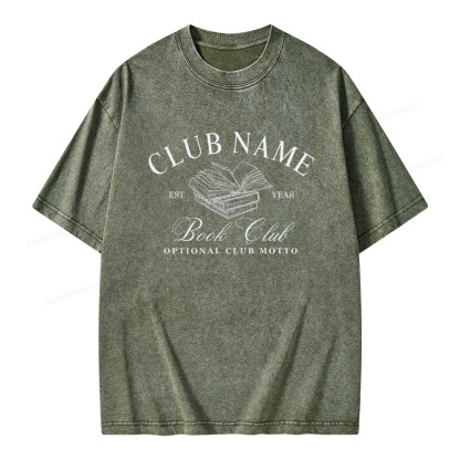 Pagewings Personalized Book Club Unisex Washed T-shirt