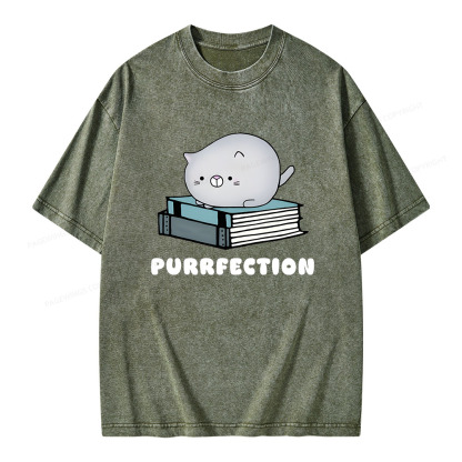 Pagewings Purrfection Unisex Washed T-shirt