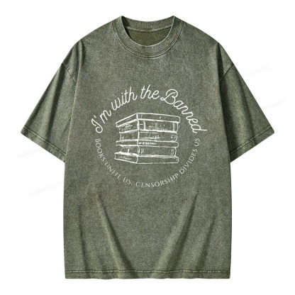 Pagewings I'm with the Banned Unisex Washed T-shirt