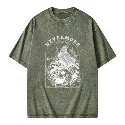 Pagewings Nevermore Quoth The Raven Unisex Washed T-shirt
