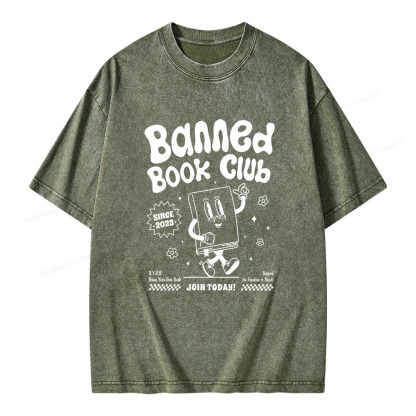 Pagewings Banned Book Club Unisex Washed T-shirt