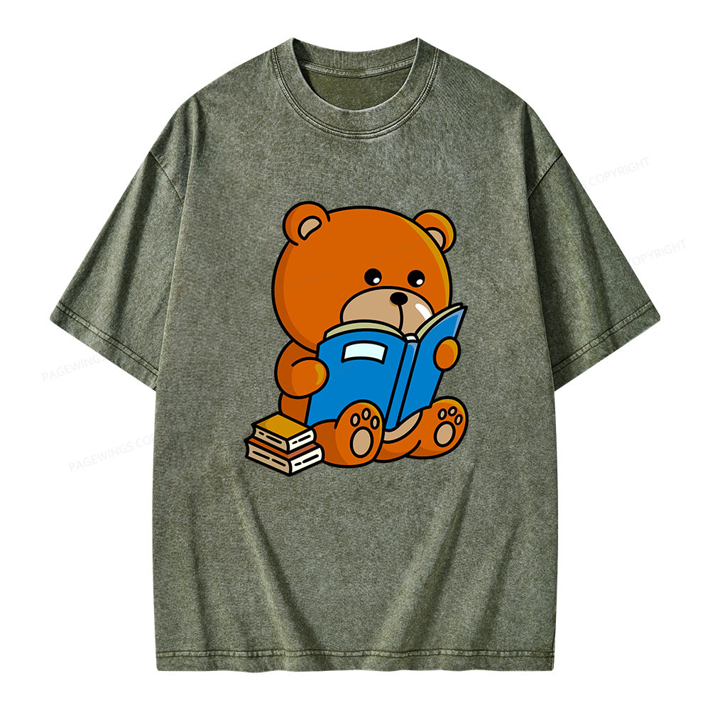 Pagewings Bookish Bear Unisex Washed T-shirt