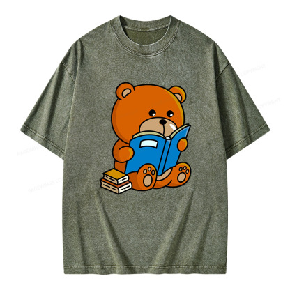 Pagewings Bookish Bear Unisex Washed T-shirt