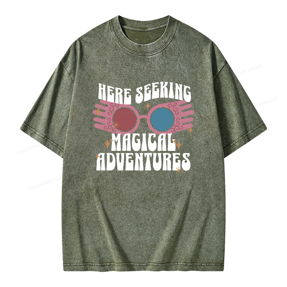Pagewings Seeking Magical Adventures Unisex Washed T-shirt
