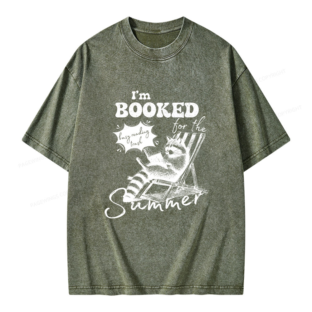 Pagewings I'm Booked For The Summer Unisex Washed T-shirt