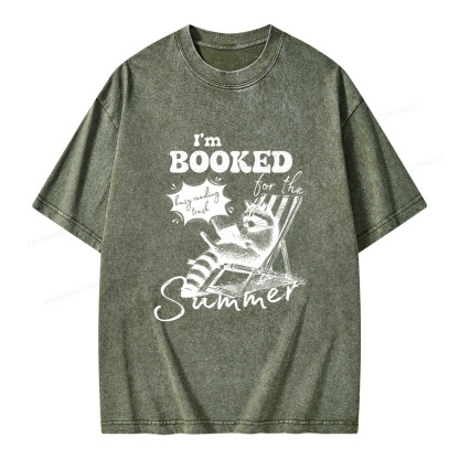 Pagewings I'm Booked For The Summer Unisex Washed T-shirt