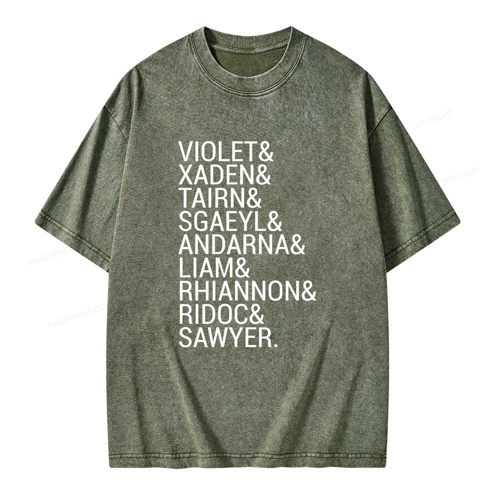 Pagewings Fourth Wing Squad Unisex Washed T-shirt