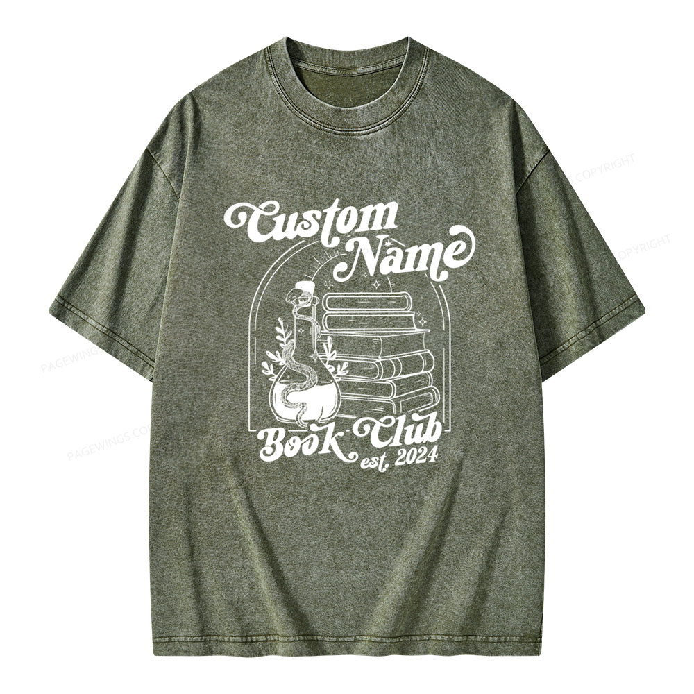 Pagewings Personalized Custom Book Club Unisex Washed T-shirt