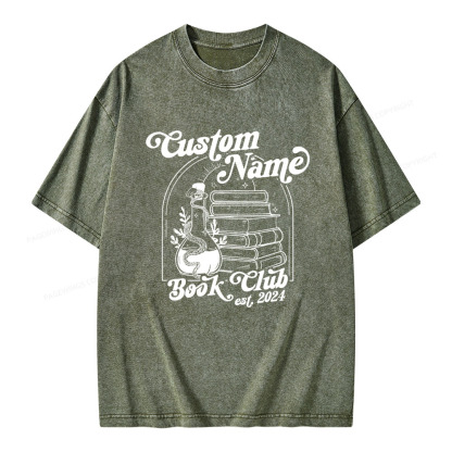 Pagewings Personalized Custom Book Club Unisex Washed T-shirt