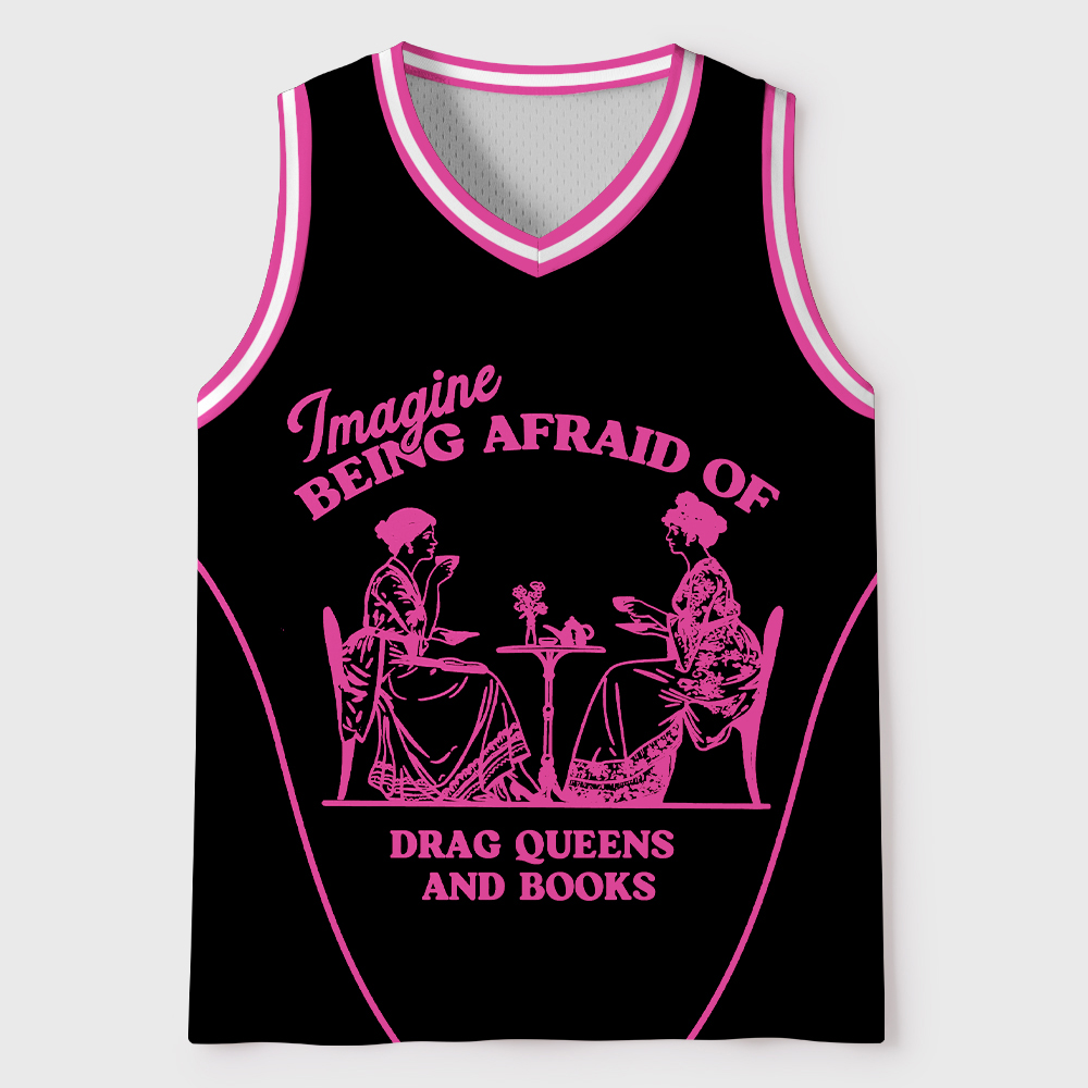 Pagewings Imagine Being Afraid Of Drag Queens And Books Unisex Mesh Tank Top