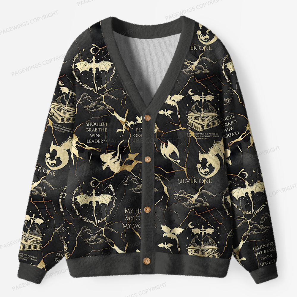 Pagewings Silver One Unisex Ugly Cardigan Sweaters