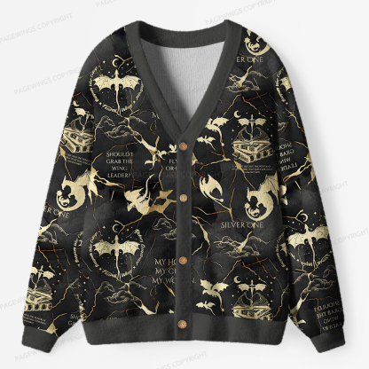 Pagewings Silver One Unisex Ugly Cardigan Sweaters