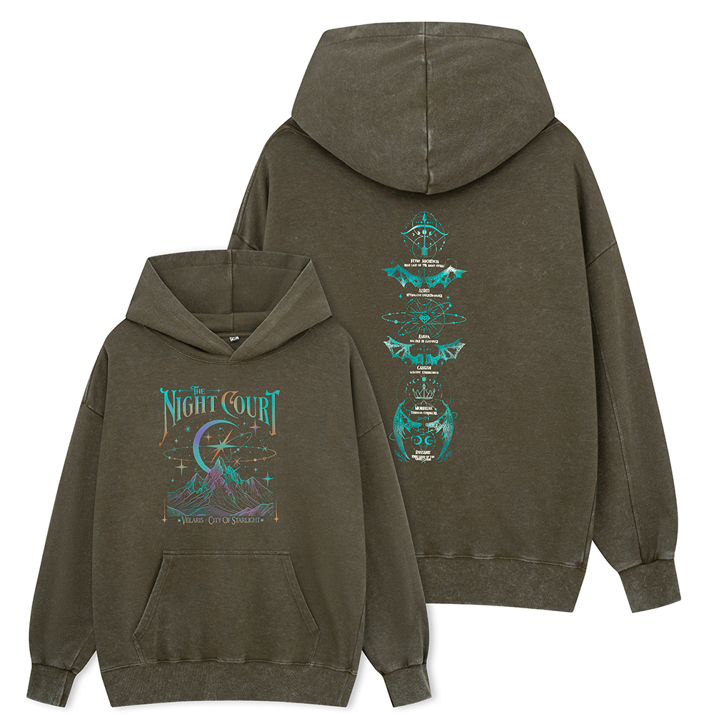 Pagewings The Night Court Unisex Washed Hoodie
