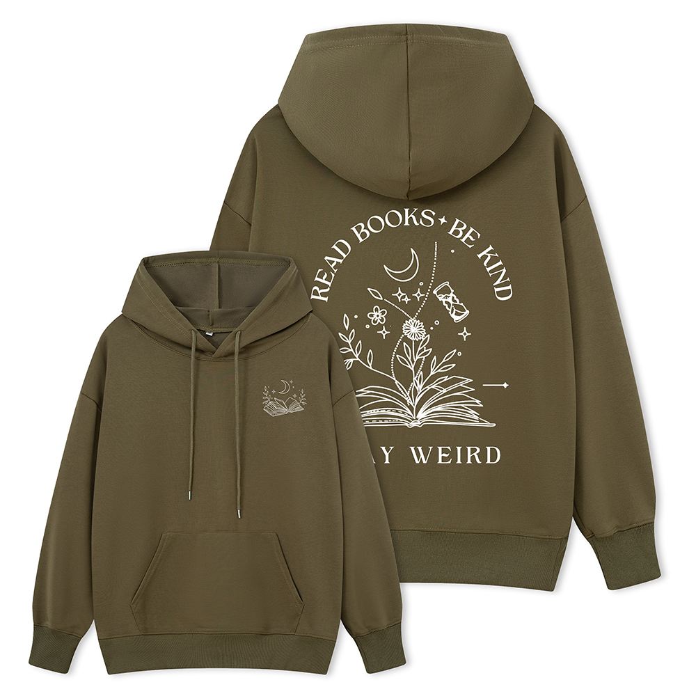 Pagewings Comfort Colors Read Books Be Kind Stay Weird Unisex Classic Hoodie