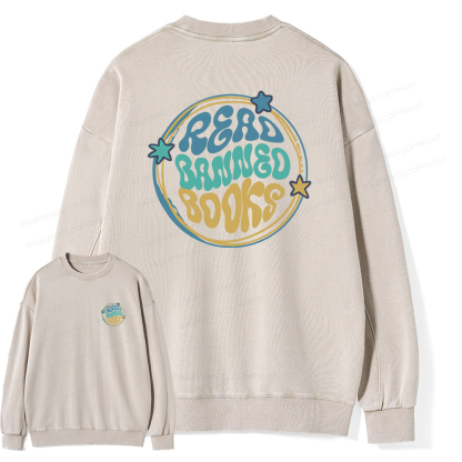 Pagewings Read Banned Books Unisex Washed Sweatshirt
