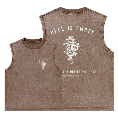 Pagewings Hell Is Empty And All The Devils Are Here Unisex Washed Tank Top
