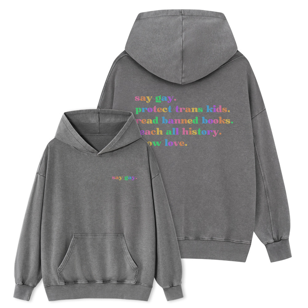 Pagewing Read Banned Books Unisex Washed Hoodie