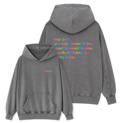 Pagewing Read Banned Books Unisex Washed Hoodie