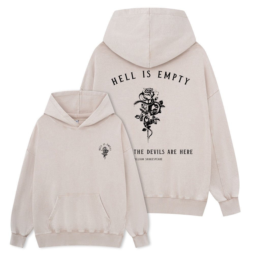 Pagewing Hell Is Empty And All The Devils Are Here Unisex Washed Hoodie