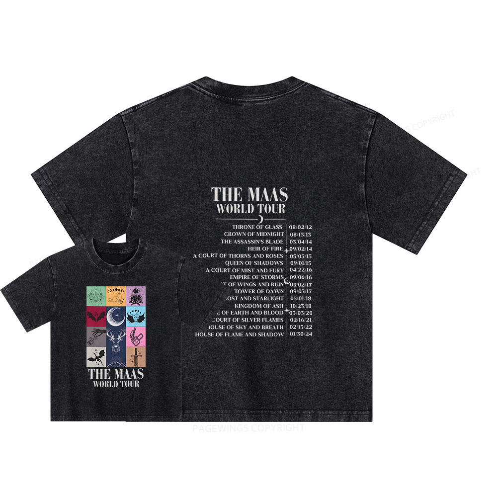 Pagewings World Tour Unisex Kids Washed T-shirt