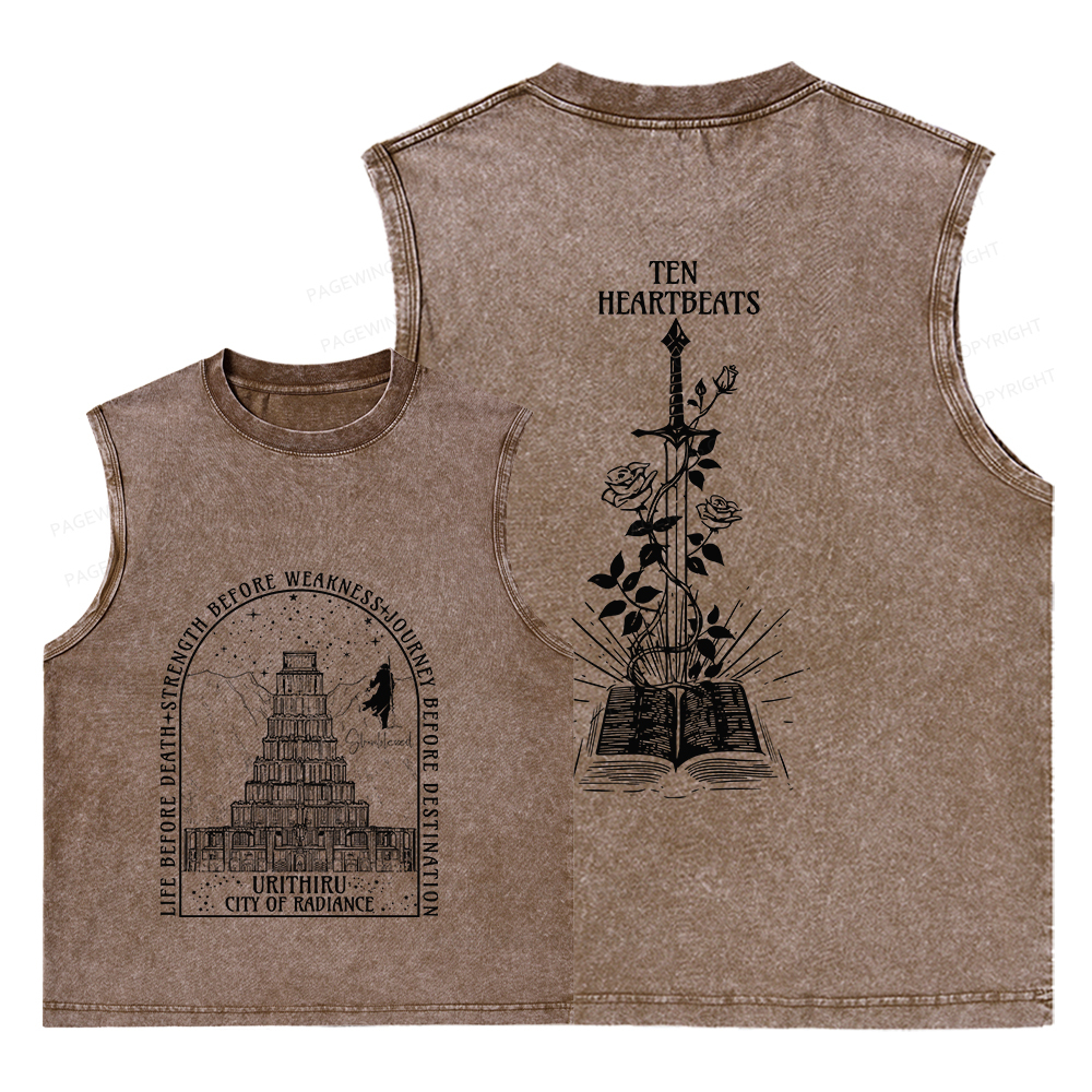 Pagewings Life Before Death Strength Before Weakness Unisex Washed Tank Top