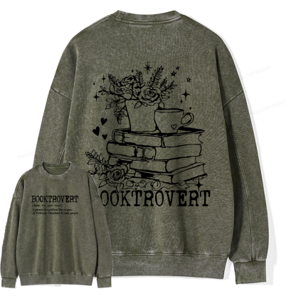 Pagewings Book Lover Gift Shirt, Teacher Crewneck, Reading Tee Unisex Washed Sweatshirt