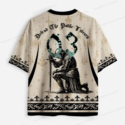 Pagewings Defend The Public Library Unisex Mesh Jersey