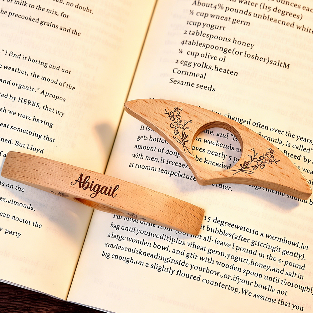 Pagewings Personalized Name And Flower Book Lover Book Page Holder