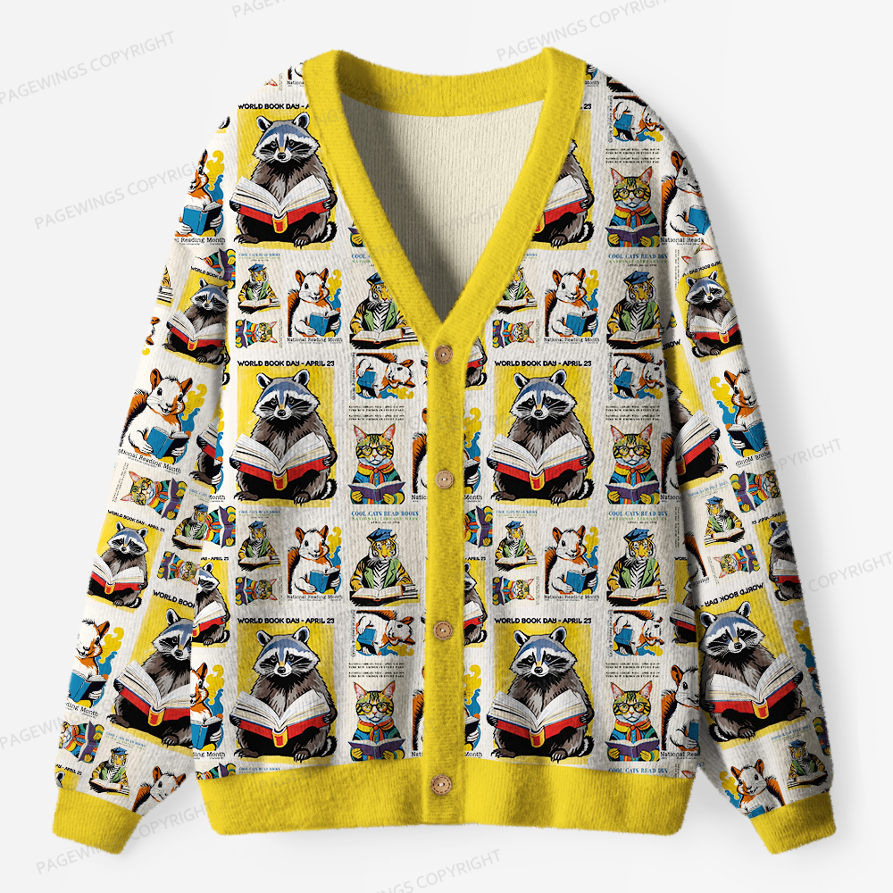 Pagewings World Book Day Unisex Ugly Cardigan Sweaters