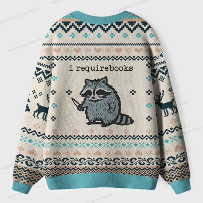 Pagewings I Require Books Unisex Ugly Cardigan Sweaters