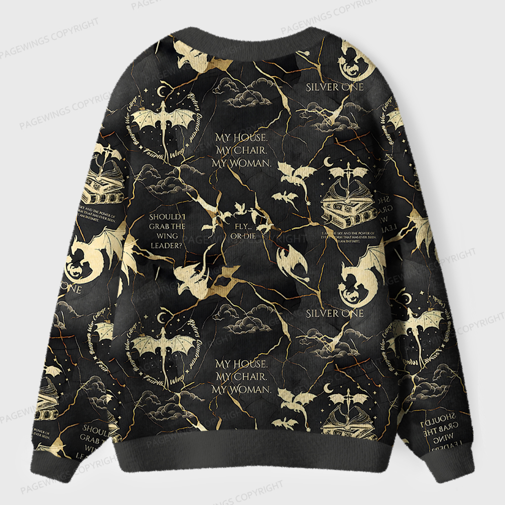 Pagewings Silver One Unisex Ugly Cardigan Sweaters