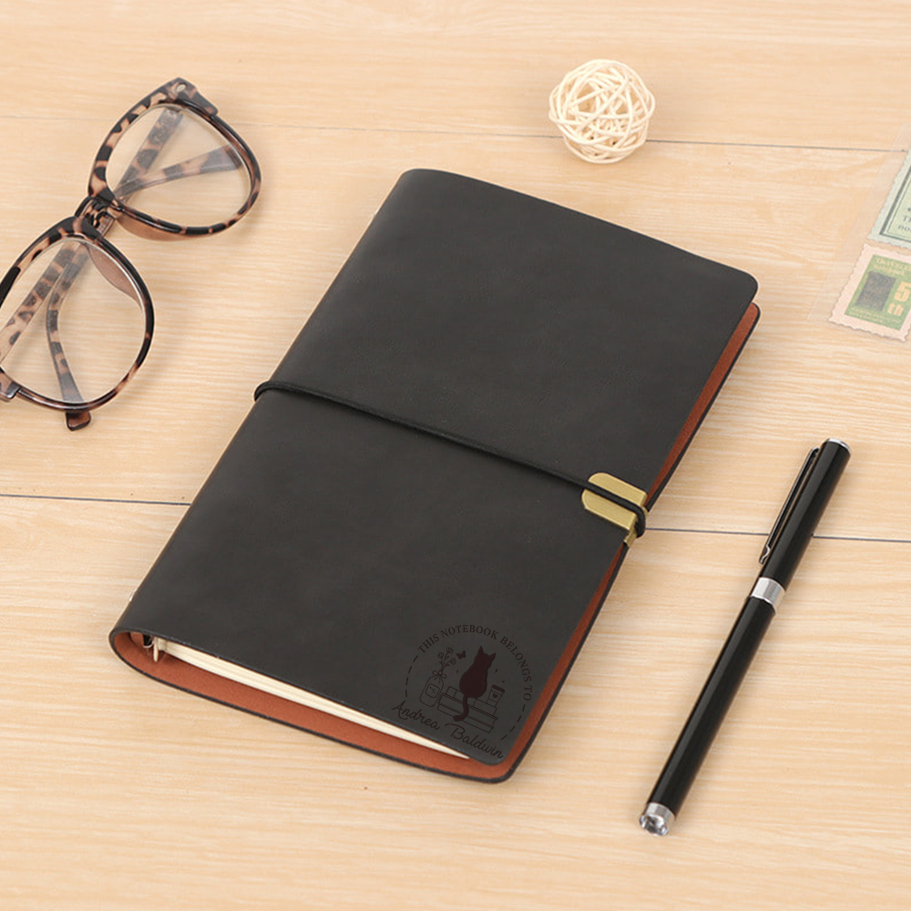 Pagewings Personalized Name This Notebook Belongs To Leather Notebook