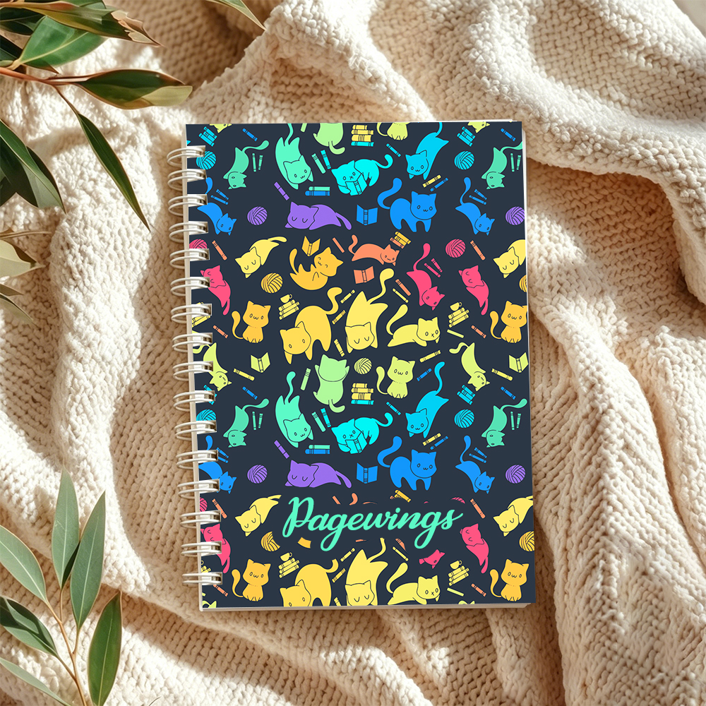 Pagewings Personalized Name Cat Spiral Notebook
