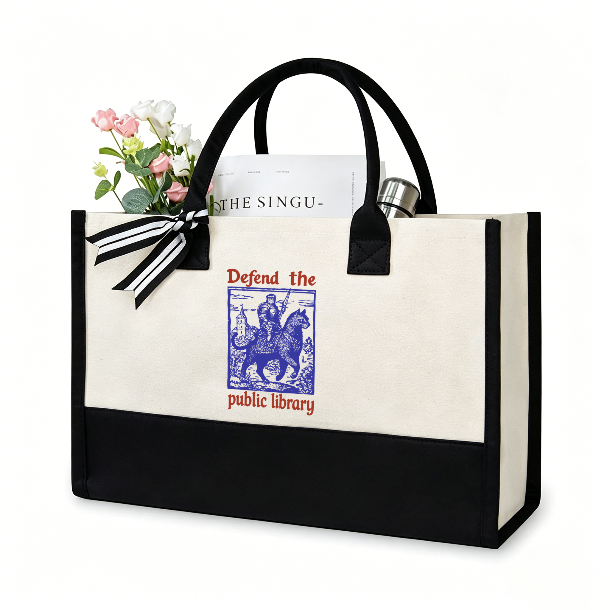 Pagewings Defend the Public Library12732 Large Tote Bag