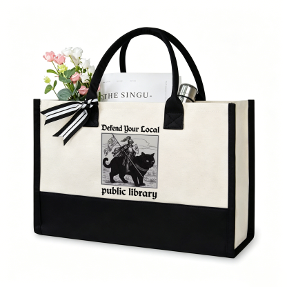 Pagewings Defend Your Local public library12628 Large Tote Bag