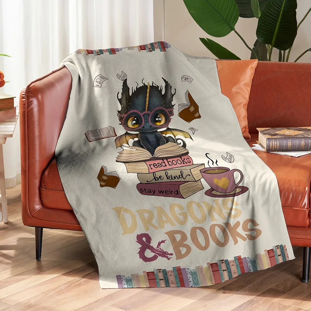 Pagewings Read Books Be Kind Stay Weird Unisex Blanket