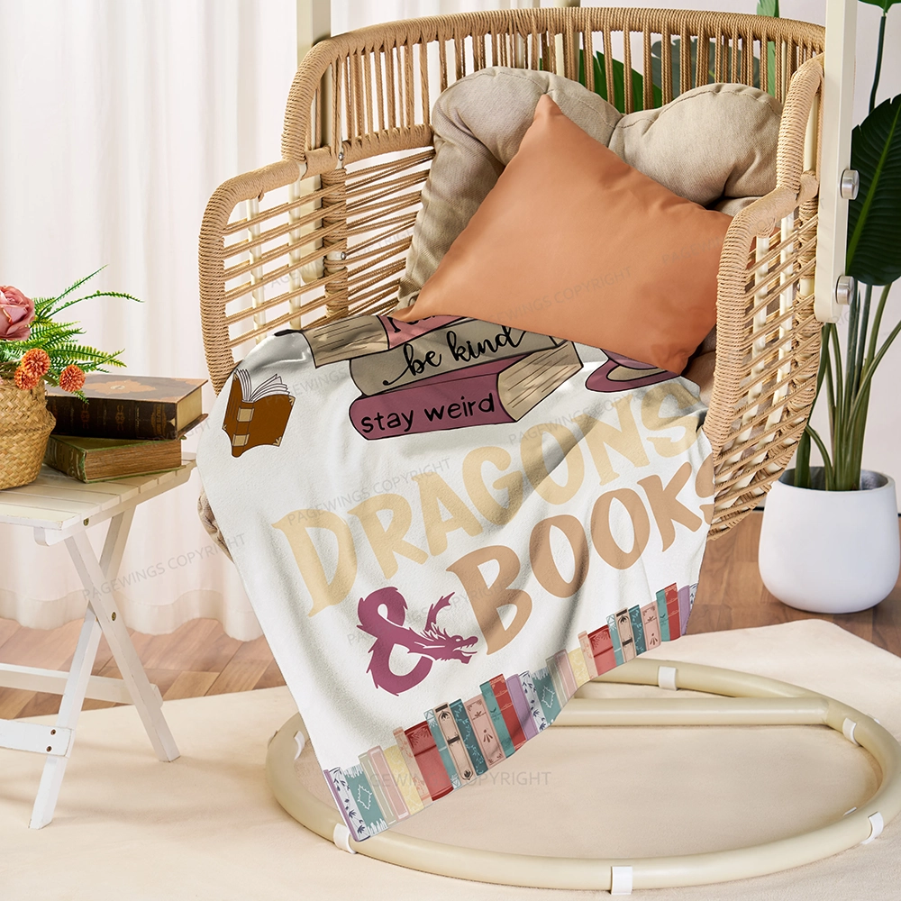 Pagewings Read Books Be Kind Stay Weird Unisex Blanket