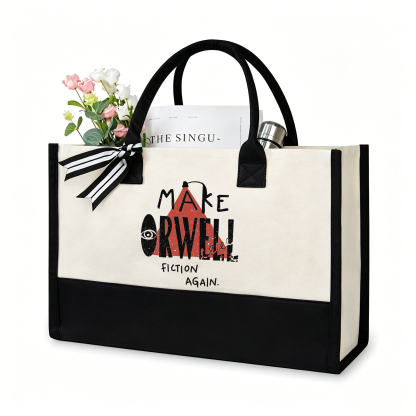 Pagewings Make Orwell Fiction Again10207 Large Tote Bag