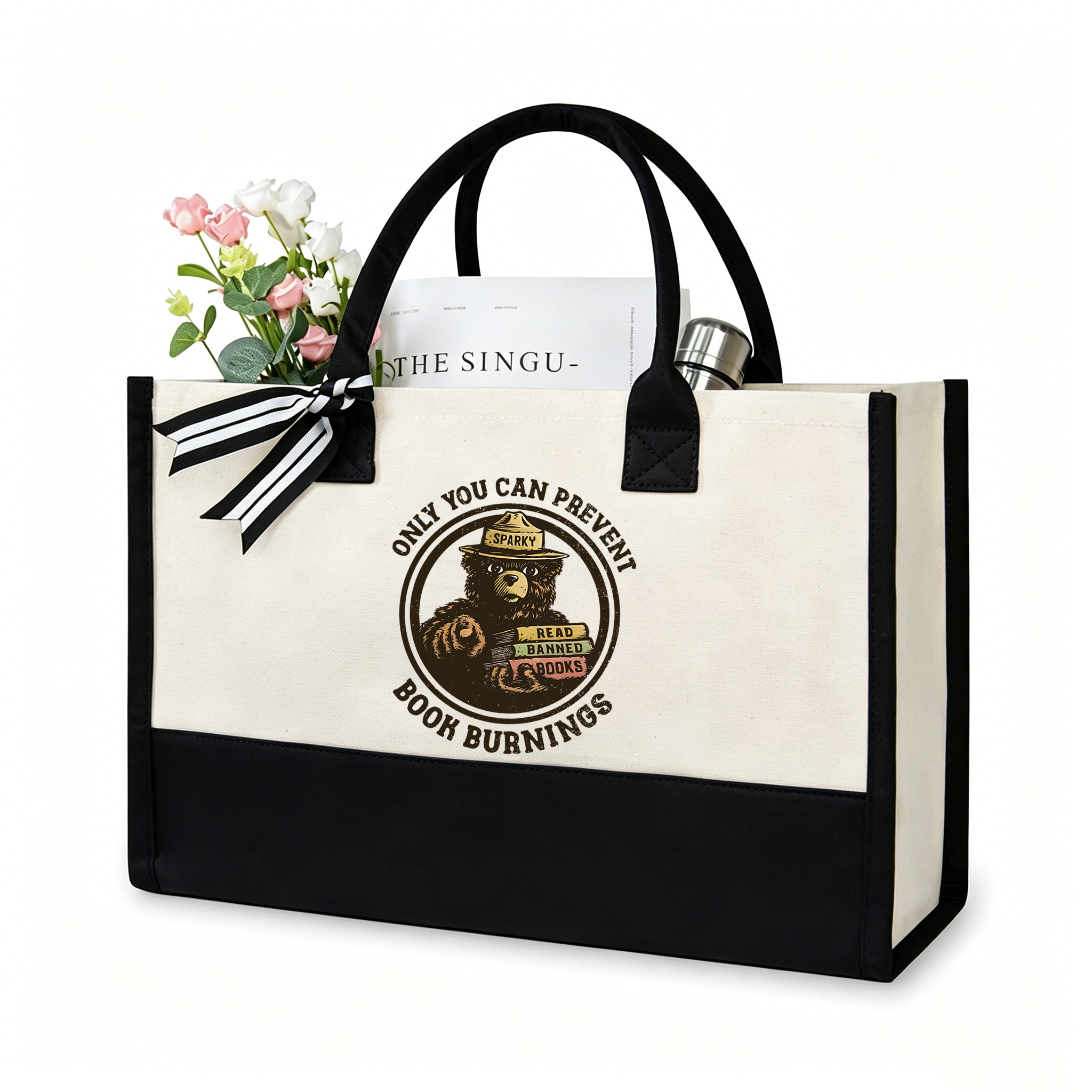 Pagewings Only You Can Prevent Book Burnings10703 Large Tote Bag
